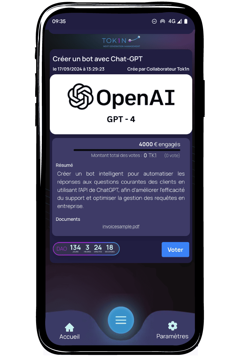 tok1n-appli-gamifiee Management d'équipe cohésion intelligence collective Screenshot application Tok1n