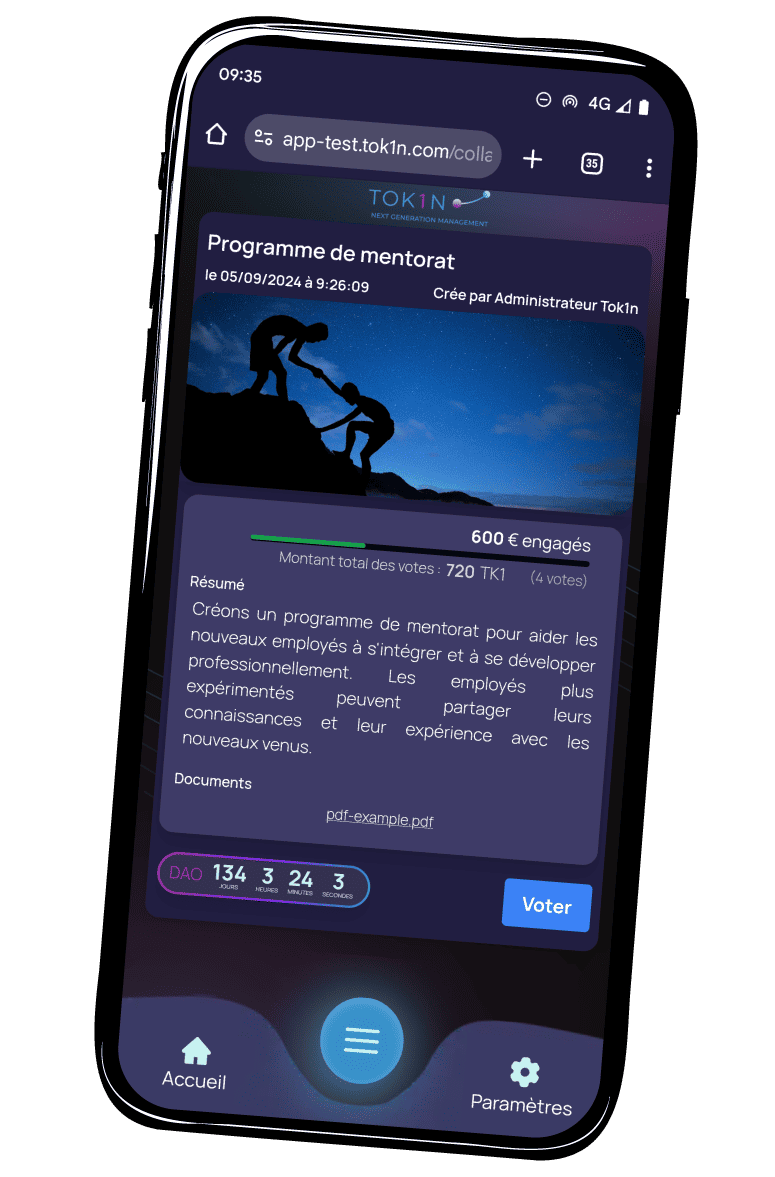 Management d'quipe cohésion screenshot application Tok1n